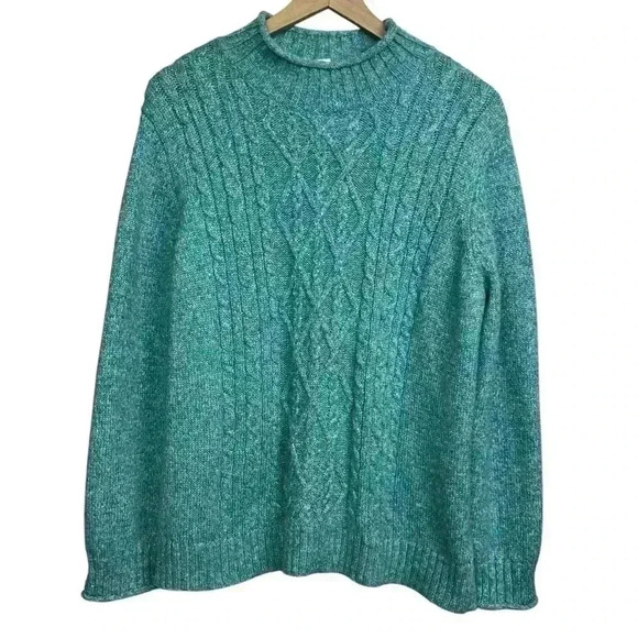 Alfred Dunner Mock Neck Long Sleeve Pullover Knit Sweater Blue Womens Size Large - Picture 1 of 8